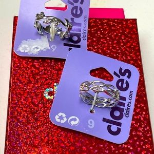 Claire’s Silver Toned Rings Sz 9. "3 FOR $20"